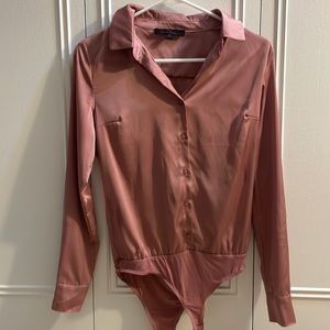 Button down sheer bodysuit size small
